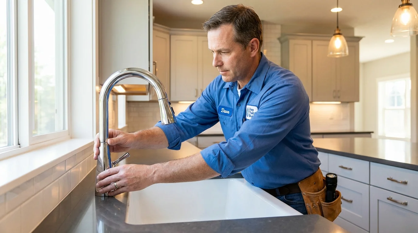 Kitchen faucet installation by Johns Plumbing LLC in Crestline